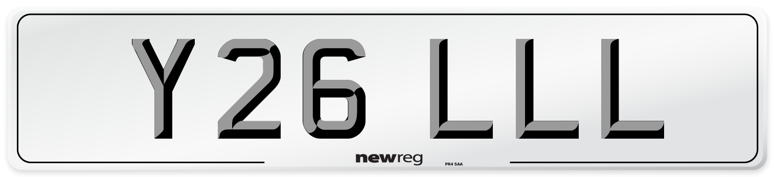 Y26 LLL Number Plate from New Reg